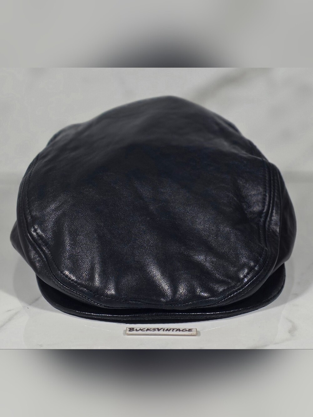 RARE Vintage 90s Stussy Leather Driver Cap  Motorcyle Hat OG NYC Streetwear S/M